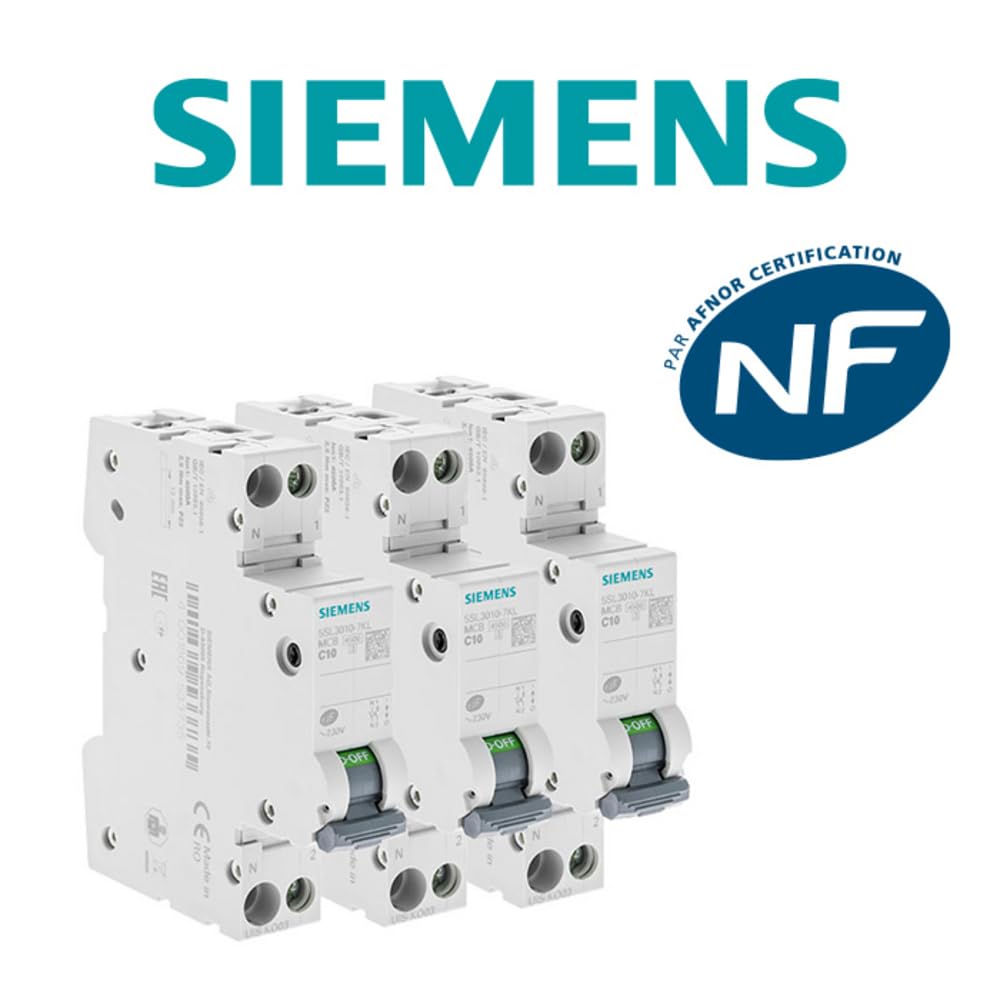 LOT 3 disjoncteurs modulaire 230V, 4,5kA, 1+N POLES, COURBE C, 10A