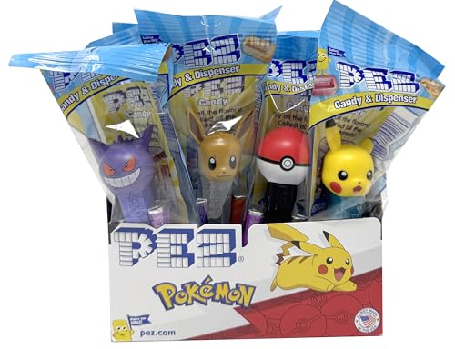 Pez Pokemon Dispensers Individually Wrapped Candy, 12 Pack