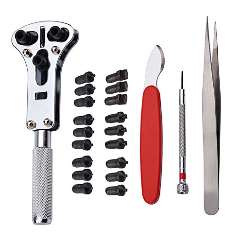 Ersatz-Werkzeug-Set für Uhrenbatterien, 5-teilig, professionelles Uhren-Reparaturwerkzeug, Uhrengehäuseöffner, Federsteg-Verbindungsstift-Ersatzentferner, Größenanpassungs-Set Cover