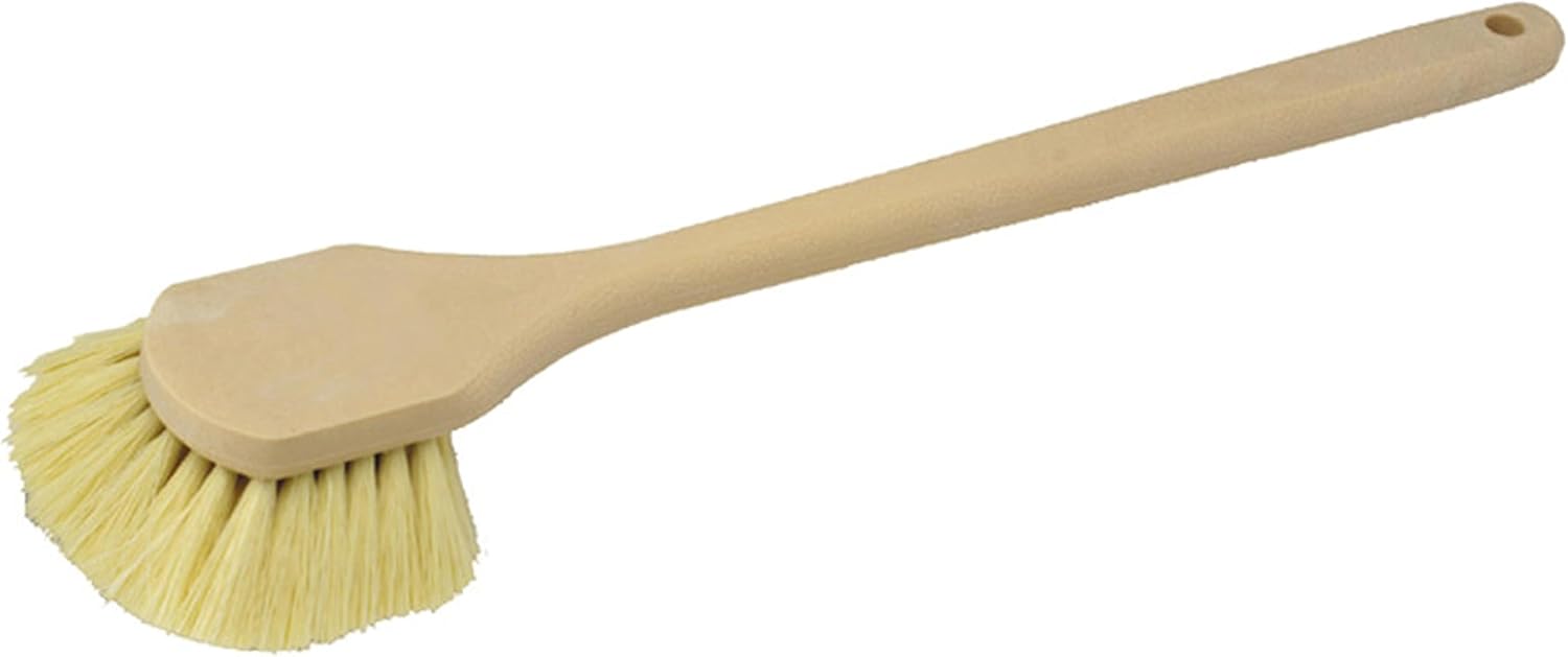 MARSHALLTOWN Utility Scrub Brushes, 20 Inch Size, White Tampico Bristles, High-Tensile Strength Foam Plastic Block, Made in the USA, 6525