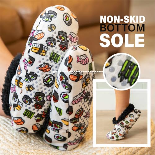 Image of Lazy One Fuzzy Slipper Socks for Women, Fleece House Slippers, Indoor Socks
