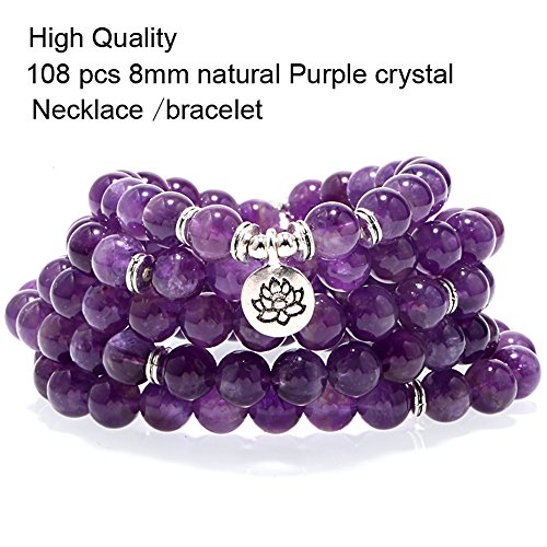 SEVENSTONE 8MM 108 Mala Beads Charm Bracelet for Men Women Yoga Bracelet Necklace Father's Day - Thumbnail 4