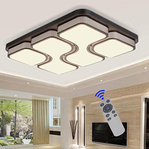 Preisvergleich Produktbild 78W Dimmbar LED Deckenleuchten Deckenlampe Schlafzimmer Wohnzimmer Lampe Energiespar Licht (Dimmbar, Moderner Stil Schwarz-78W)
