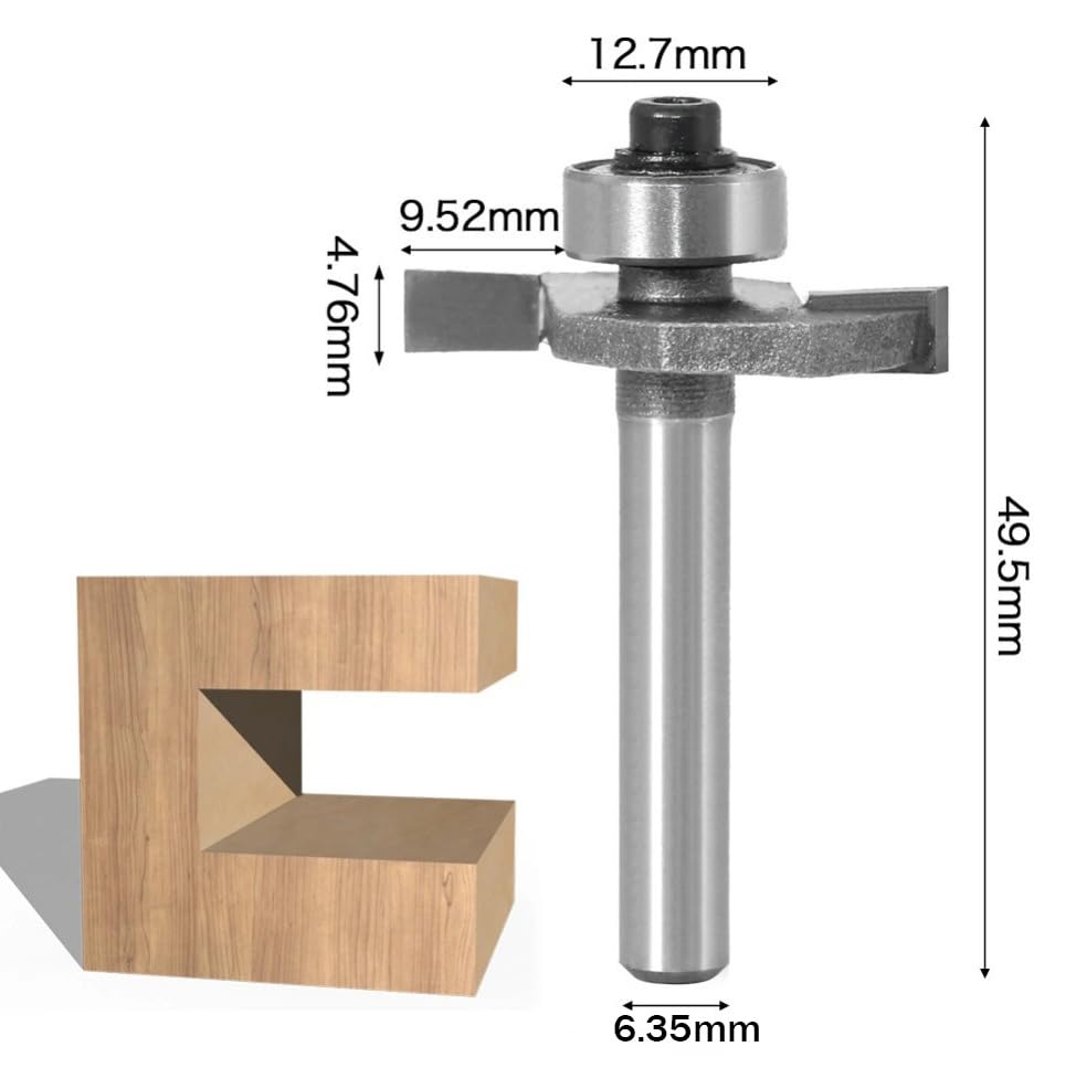Brocas De Enrutador Yonico 12101q - Cortador De Ranura 1/16" (1.6mm) Con Vástago De 1/4" - Garantía De Por Vida