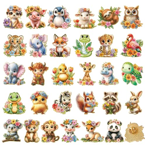 Image of Landical 30 /60 Pcs Cute Enamel Pins Bulk Plant Flower Animal Halloween Gothic Fall Pumpkin Cartoon Lapel Pin Brooches Jewelry Gift for Backpack Clothes Hats Accessories