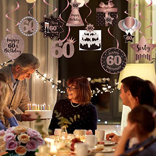 Brt Bearingshui SGH01T492 Happy 60Th Birthday Party Hanging Swirls Streams Ceiling Decorations, Celebration 60 Foil Hanging Swirls thumb #4