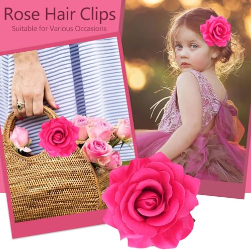 Atoden Broche Flor Hot Pink para Pelo miniatura 3