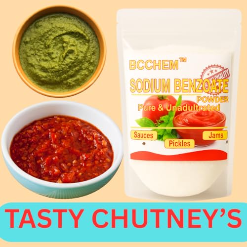Image of BCCHEM sodium benzoate powder-250 grams,Food grade, For pickles,chutneys,sauces,juices