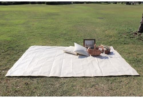 【HABRIC comfy sheet】 日本製 防水 軽量 レジャーシート 1.8m&times;2.7m くすみオフホワイト ハトメ付き 無