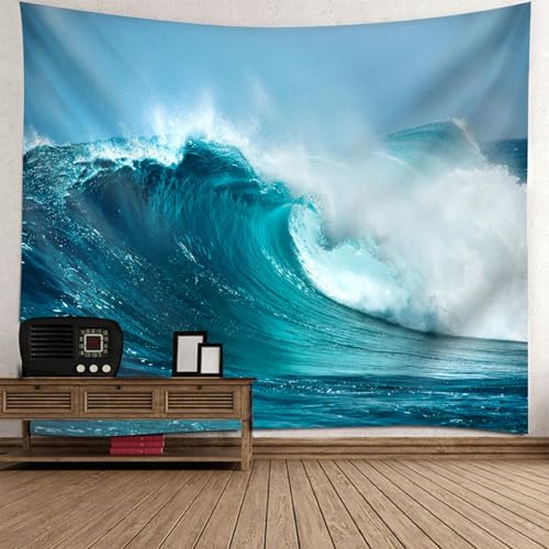 Tapiz de pared para dormitorio de olas del océano, decoración 150x150