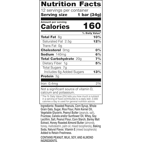 Image of Nature Valley Granola Bars, Sweet and Salty Nut, Peanut, 12 Bars, 14.4 oz