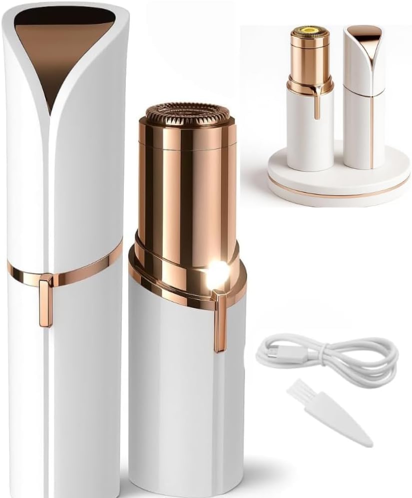 Depilador Facial Feminino Portátil Zero Incômodo com Luz LED Recarregável USB Re
