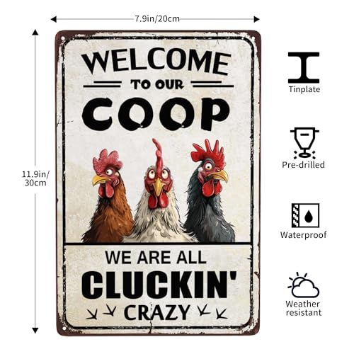 Letrero Divertido para Gallinero, 12x8 Pulgadas miniatura 3