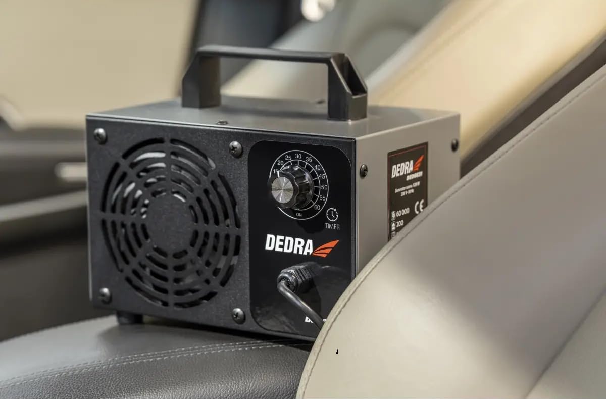 Ozon-Generator DEDRA 60000mg/h 120W stark, Timer: 1-60 min, beseitigt Gerüche und desinfiziert, Luftdurchsatz 200m³/Stunde, mit 4 ozonerzeugende Platten enthalten