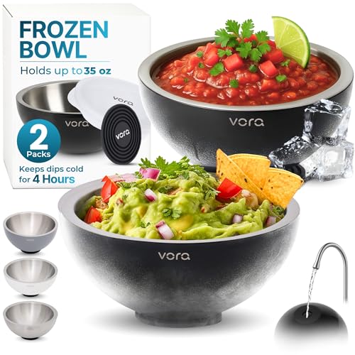 Vora 35oz Black Stainless Steel Dip Chiller Bowl with Lid (2 Pack) by Vora - Used condition - US$54.74