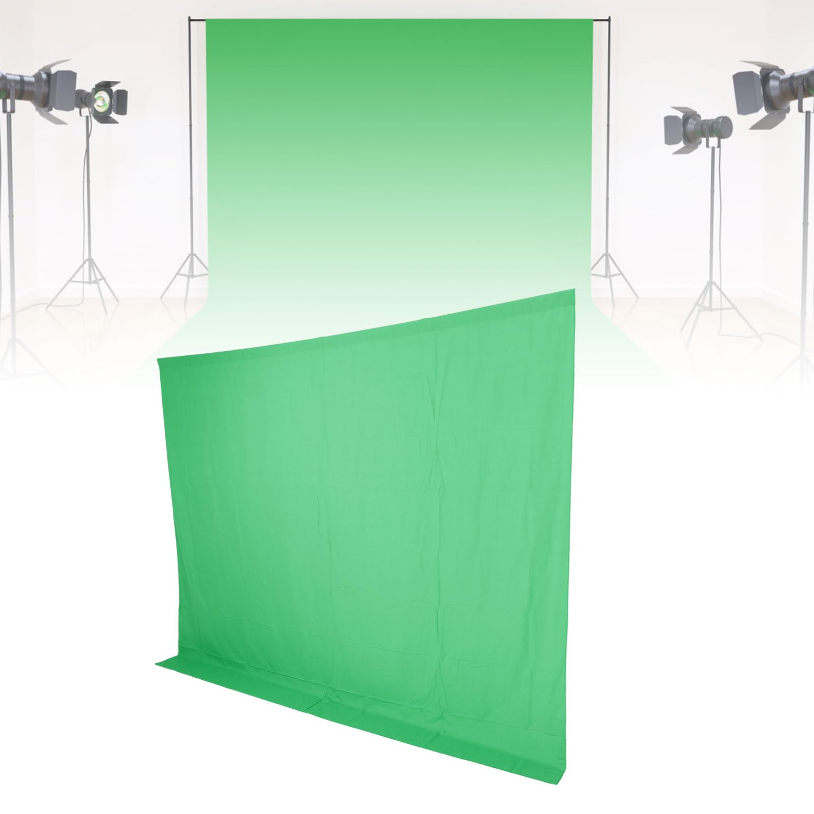 Sfondo con schermo verde per la fotografia Foglio di sfondo virtuale con schermo verde di grandi dimensioni per riunioni di fotografia in streaming 3x2,5 M