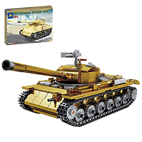 Baustein Panzer Modell, WW2 M26 Medium Panzer Militär Panzer Bauset 567 Klemmbausteine Kompatibel mit Lego Technologie