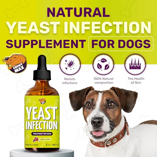 Yeast Infection Treatment for Dogs & Puppies to Help with Itching & Irritation | Dog Ear Infection Treatment for Allergies Breeds | Beef Taste | 2 Oz