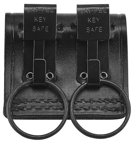 Jay-Pee Black Leather Duty Belt Key Holder, Officer Accessory, Law
