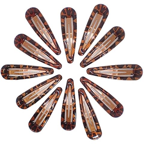 Topkids Accessories Snap Clips 5cm / 2" Snap Hair Clips Women Girls Kids Sectioning Slide Hair Grip Styling Fine Hair Thick Hair Bendies Sleepies School Uniform Colours Epoxy 12pc (Brown Tort) Cover