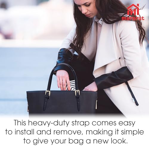 Purse Replacement Straps, Black Tote Bag Straps for Shoulder Bags, Handbag, Shopper Totes, Leather Textured Adjustable Handle Strap, 28 Inch Long x 0.43 Inch Wide (1pc)3