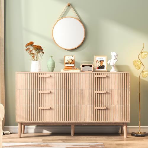 Cómoda con 6 cajones, armario de cajones, aparador de madera, mueble de almacenamiento de 34 cm de profundidad, 100 cm de ancho, para el salón, dormitorio, cocina, oficina, vestíbulo (cómodas con 6