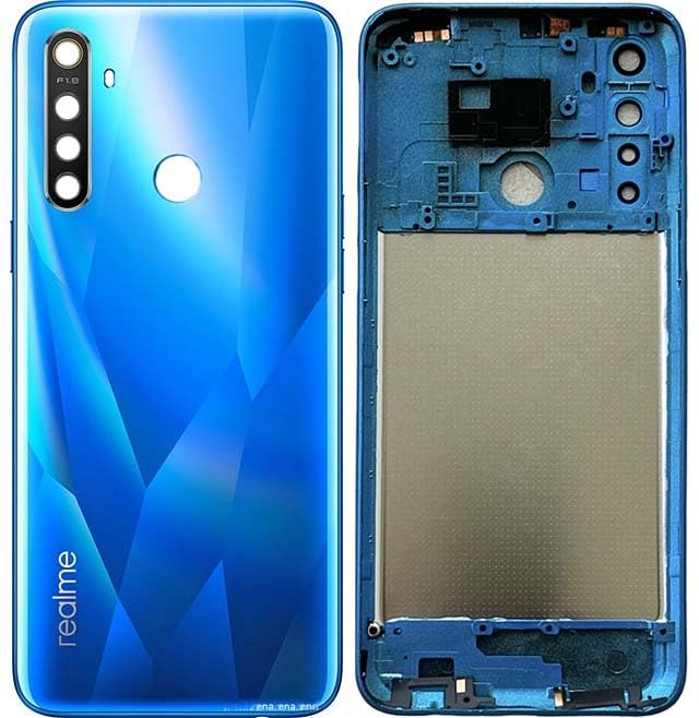 Compatible with Realme 5 (RMX1911, RMX1919, RMX1927) Replacement Full Body, Back Panel with Side Frame, Cmera Glass, Power Volume Button Green-image-40