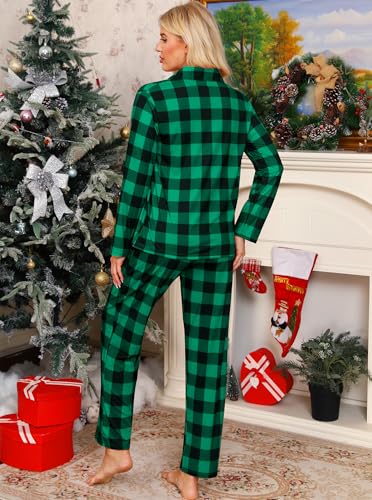 Image of SWOMOG Womens Pajamas Set Long Sleeve Sleepwear Button Down Nightwear Soft Cotton Pj Lounge Sets