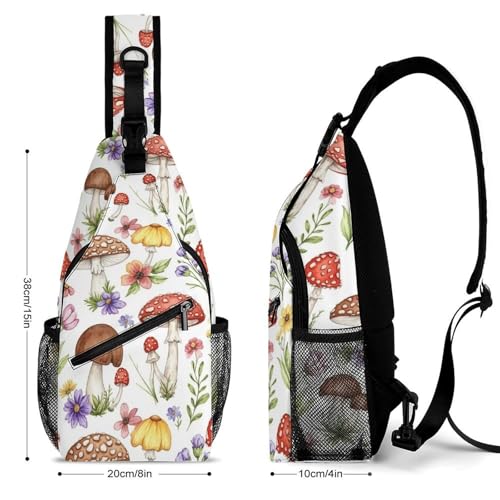 Multipurpose Shoulder Sling Mushrooms Women Men Unisex, Durable Polyester Daypack Gym Running Shopping Daily Use2