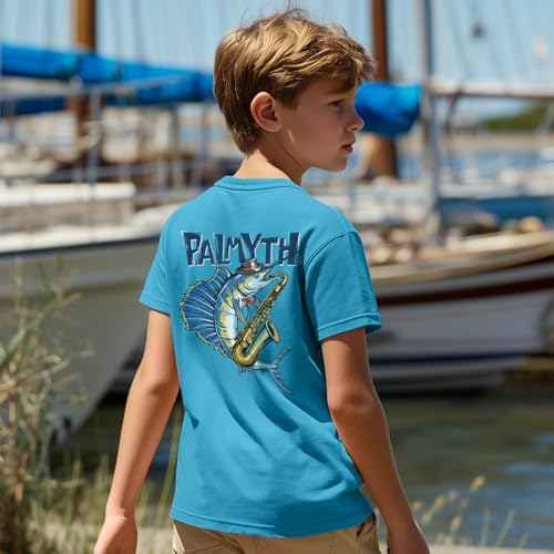 Image of Palmyth Boys Fishing Shirt Short Sleeve UPF 50+ Youth Performance T-Shirt