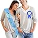 "Mommy To Be" Satin Sash "DAD To Be" Tinplate Badge Combo Kit Baby Shower Party Gender Reveals Party Gift