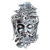 Buddha Waterproof Temporary Tattoo Sticker On Body Art Tattoo Tower Temple Tattoo Henna Temporary Tatoo Sleeve