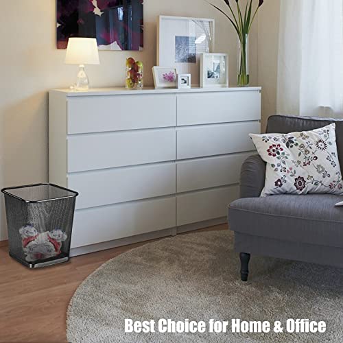 Square Metal Trash Cans 6 Gallon,10-Pack Black Mesh Office Trash Cans, Open Metal Wire Wastebaskets, Waste Basket Trash Can, Small Trash Cans,Recycling Garbage Container Bin For Office, Home,School #TOP7