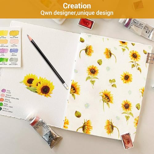 Image of Softan Floral Sheet Set Queen, Sunflower Printed Bed Sheets Queen, Cozy Double Brushed Microfiber Fitted Sheet with 15 inch Deep Pocket and Corner Straps, Cute Yellow Flower Sheet & Pillowcase Sets