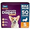 Inspire Pet Care Dog Diapers Female Dogs | Bulk Value Doggie Incontinence, Accidents, for Heat, Pee or Period and Housebreaking (Small (50 Count))