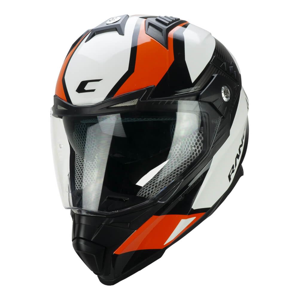 Casco Trail Moto CGM 666 Negro Blanco Naranja HOMOLOGACION 22.06 Talla S