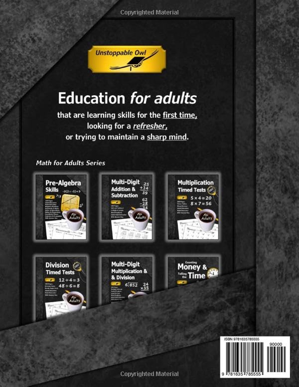 Fractions, Decimals, & Percentages (For Adults): 100 Pages (With Answer Key) | Basic Fractions | Adult Education Math Refresher (Math for Adults Series)