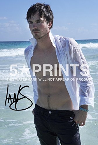 5 Star Prints Ian Somerhalder Poster Photo 12x8 Signed PP Sexy The Vampire Diaries Autograph Print Style E