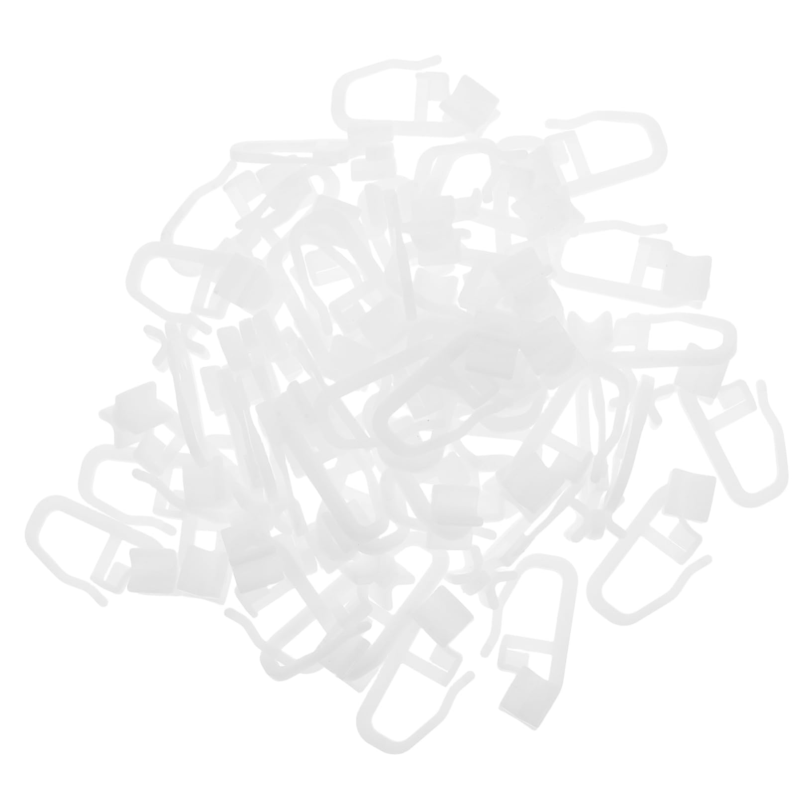 Mikikit 50pcs Plastic Curtain Track Roller Hooks for Ceiling Mounted Curtains Smooth and Quiet Sliding Gliders Easy Installation Versatile Compatibility Stable Design for Drapery