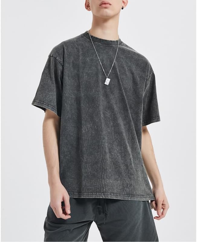 T-Shirts Pack:Unisex Cotton Crew T Shirts Bulk Short Sleeve Heavyweight Vintage Tees Mix Colors Clothes Basic Tops - Image 2