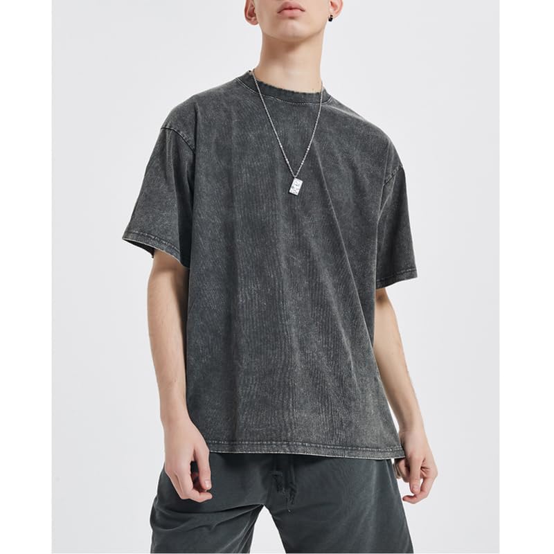 T-Shirts Pack:Unisex Cotton Crew T Shirts Bulk Short Sleeve Heavyweight Vintage Tees Mix Colors Clothes Basic Tops3