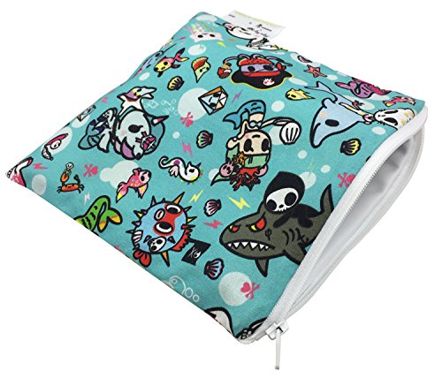 Itzy Ritzy Reusable Snack Bag – 7” x 7” BPA-Free Snack Bag is Food Safe, Washable & Ideal for Storing Snacks, Pacifiers, Electronics & Makeup in a Diaper Bag, Purse or Travel Bag, Underwater Adventure