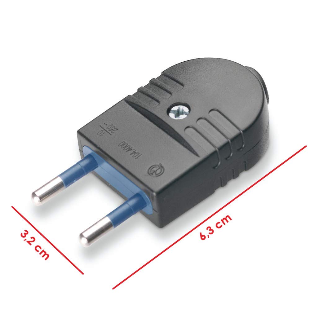 Poly Pool PP0455.1X wtyczka mobilna 10A 2P włoska standardowa mała Made in Italy czarna