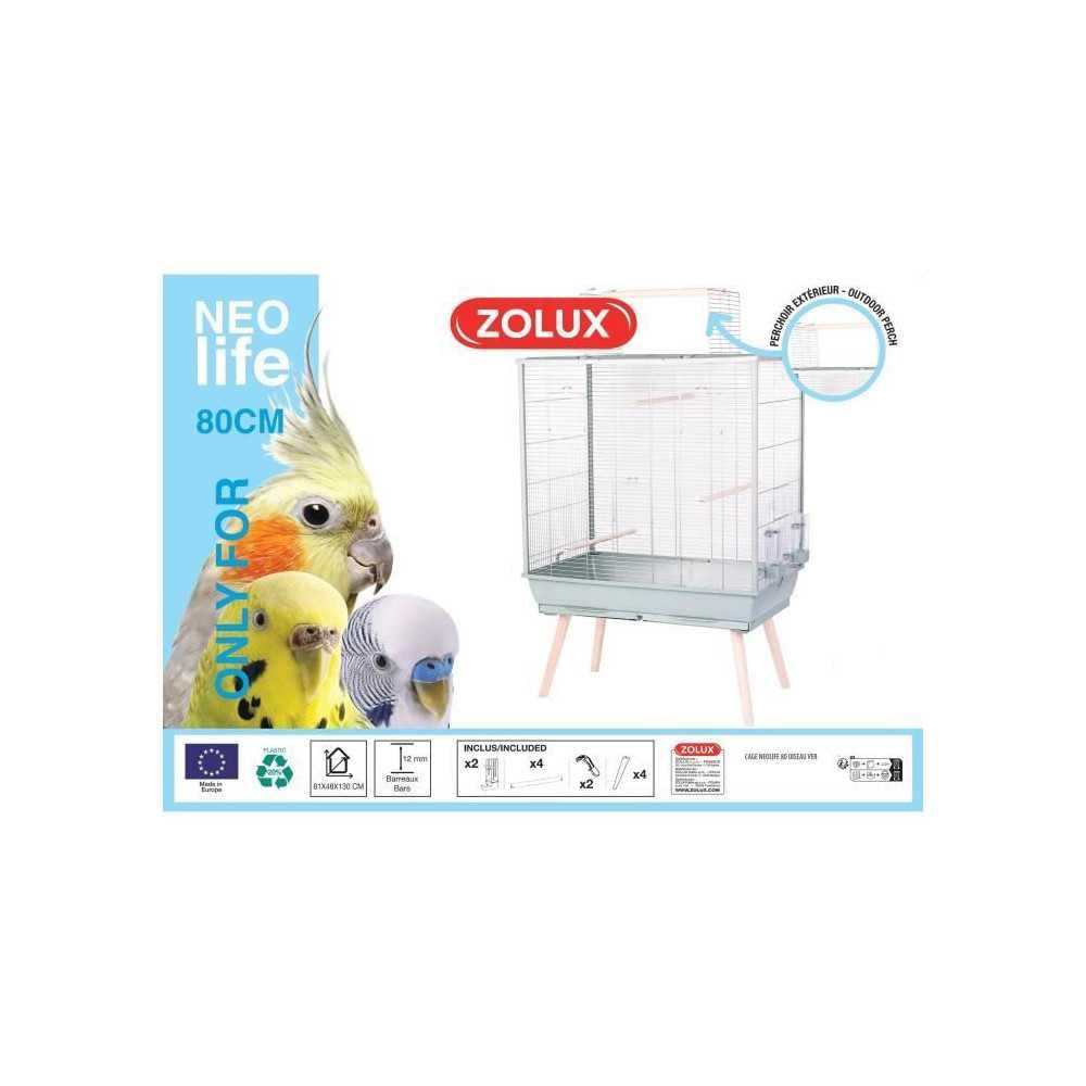 ZOLUX Jaula NEOLIFE 80 Pájaro Verde