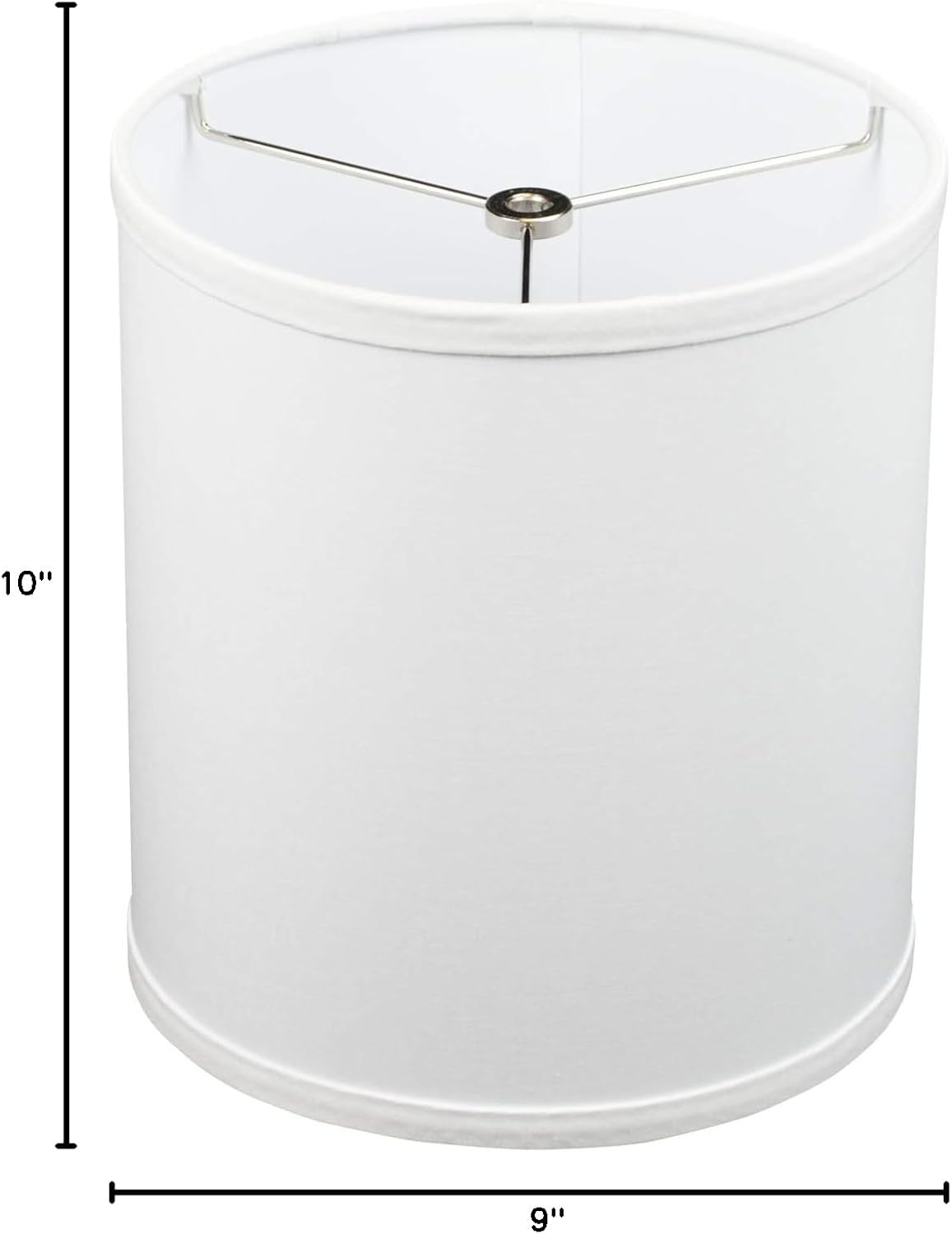 FenchelShades.com Lampshade 9" Top Diameter x 9" Bottom Diameter x 10" Height with Washer (Spider) Attachment for Lamps with a Harp (Linen White)