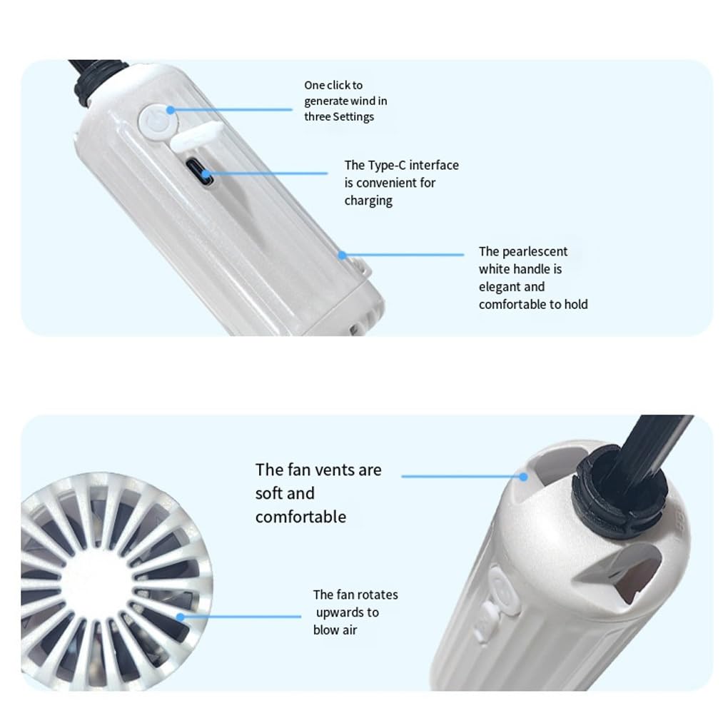 Mini paraguas con ventilador para ajuste de viento de tres velocidades, paraguas automático, ABS, plegable, de bolsillo, versátil.