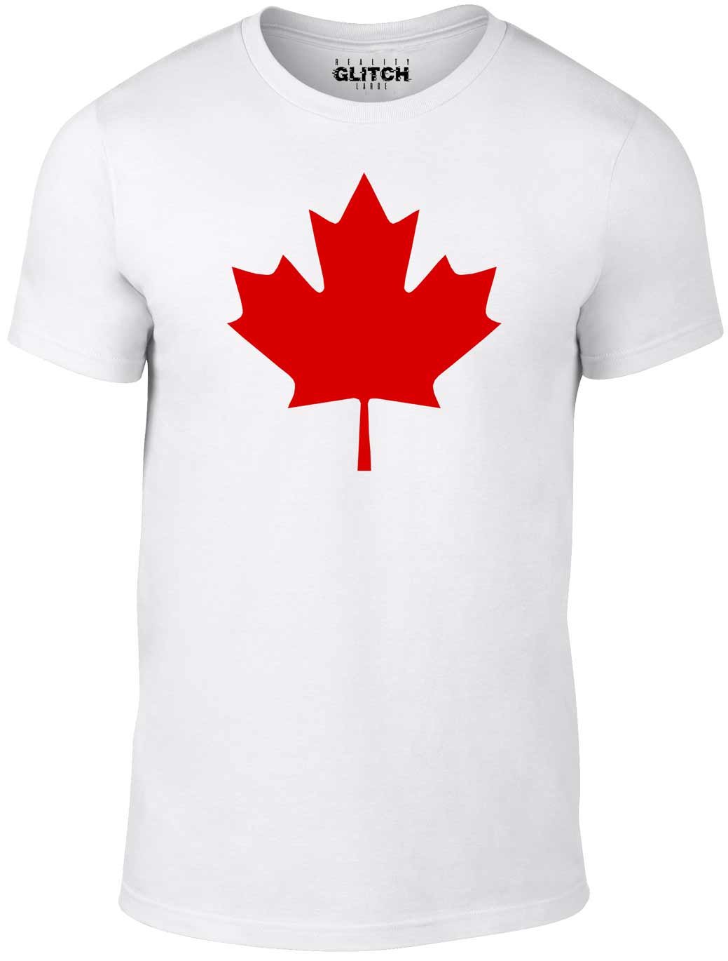 Reality Glitch Men's Canada Supporter T-Shirt. White
