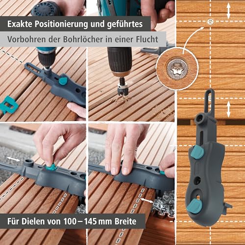 wolfcraft Terrassenbohr-Set 6960000 I Für gleichmäßige Verschraubung von Terrassendielen