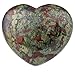 Rockcloud Healing Crystal 1.6 inches Dragon Blood Stone Heart Love Carved Palm Worry Stone Chakra Reiki Balancing