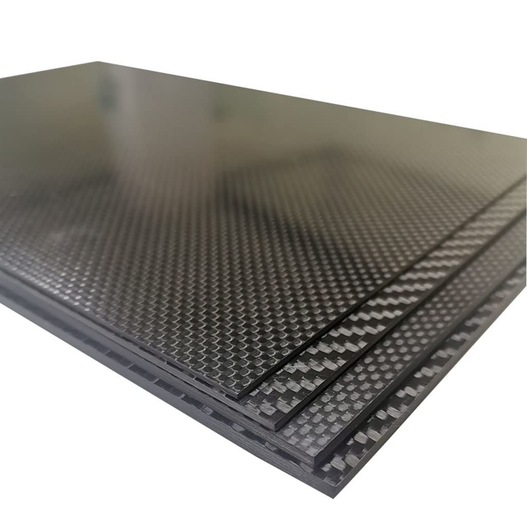 1pcs 400×200mm Carbon Fiber Plate Panel Sheets, 0.5mm 1mm 1.5mm 2mm 3mm 4mm 5mm Thickness Composite Hardness Material For RC UAV/Toys(4.0mm plain glossy)